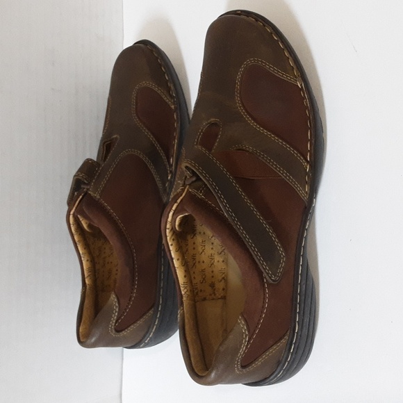 Soft leather Mary Jane shoes moccassin brown women 9M - Picture 2 of 11